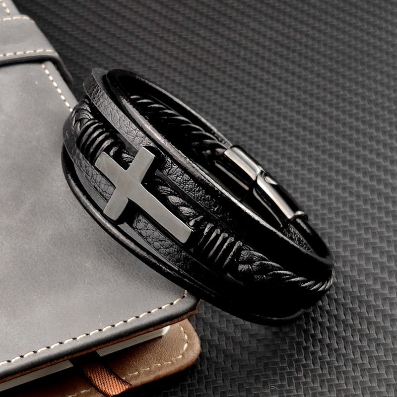 Men's Christian Cross Bracelet